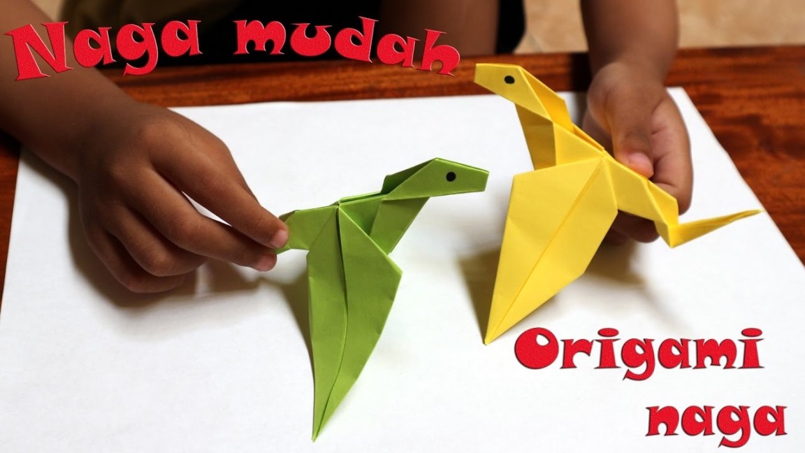 Cara membuat origami naga bersayap mudah dari kertas lipat