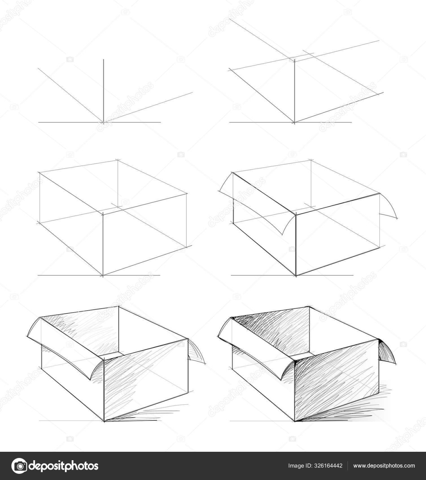 Cara Menggambar Dari Sketsa Alam Dari Kotak Terbuka Yang Realistis