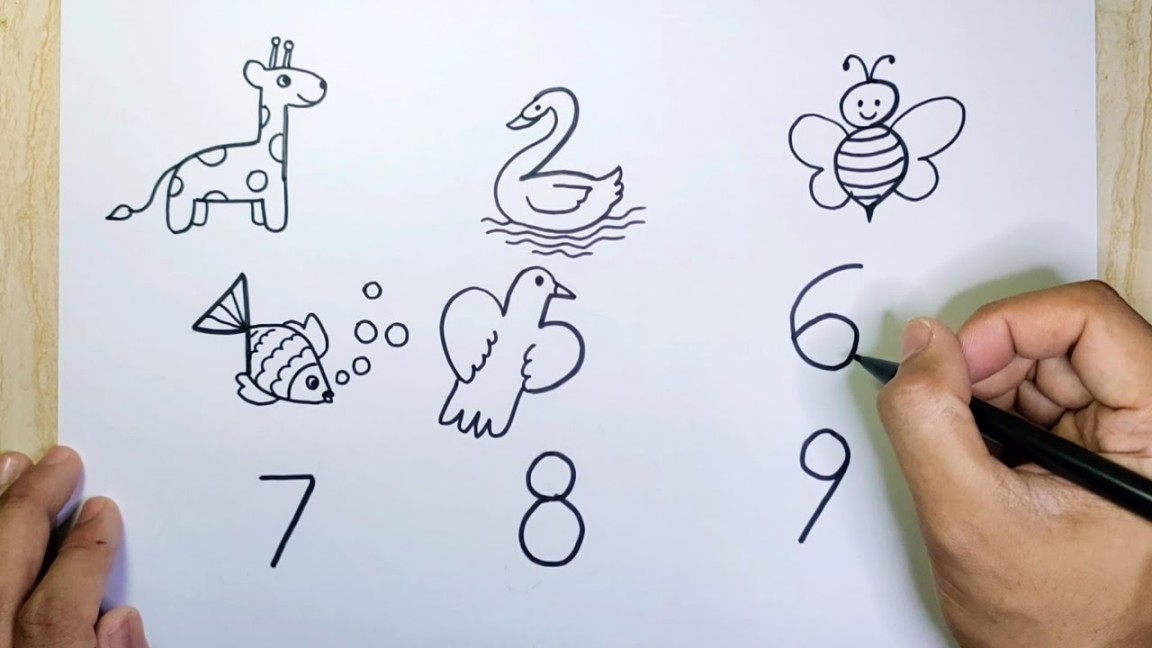 Cara menggambar hewan dari angka