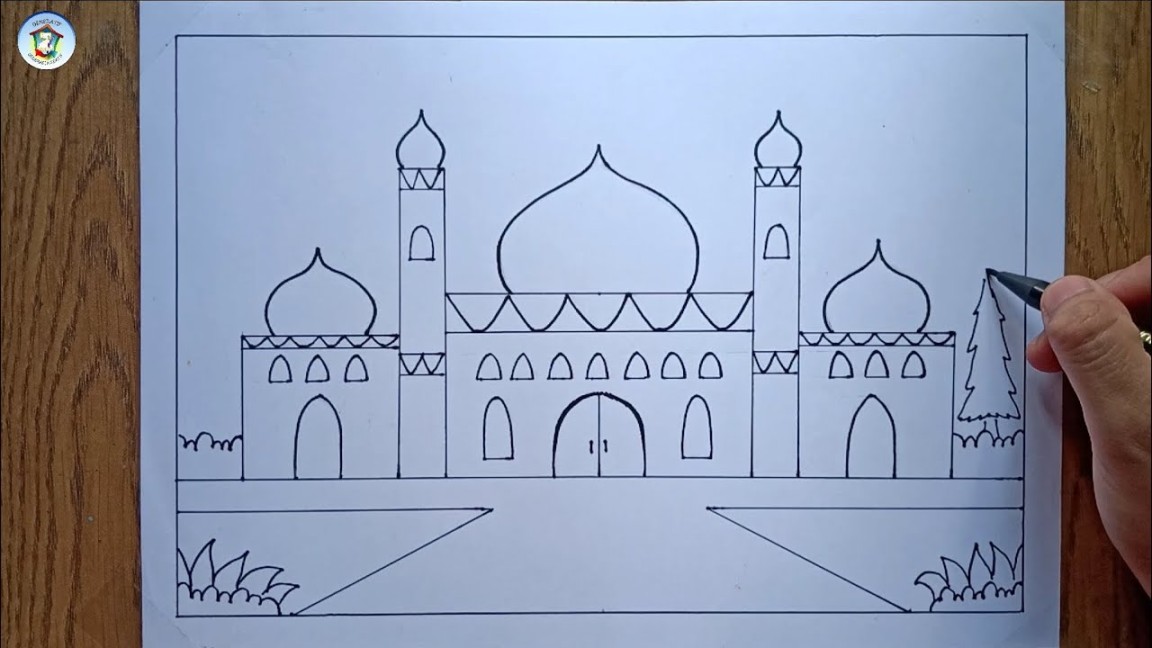 Cara Menggambar Masjid yang Mudah dan Bagus