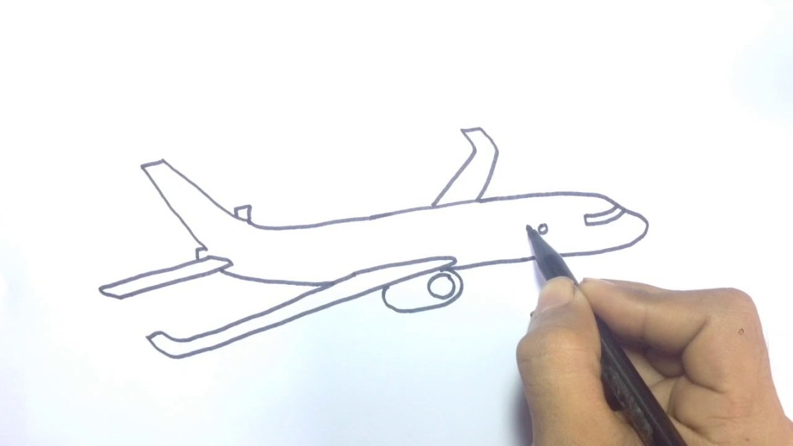 Cara menggambar pesawat  how to draw a plane