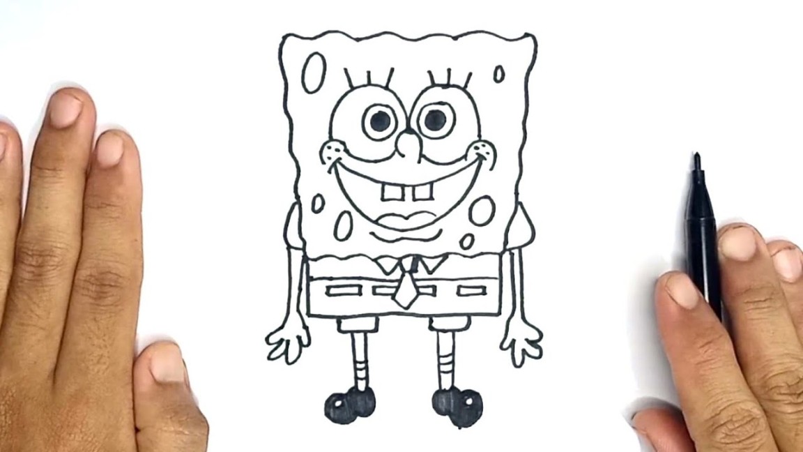 Cara Menggambar Spongebob Squarepants  How To Draw Spongebob Squarepants
