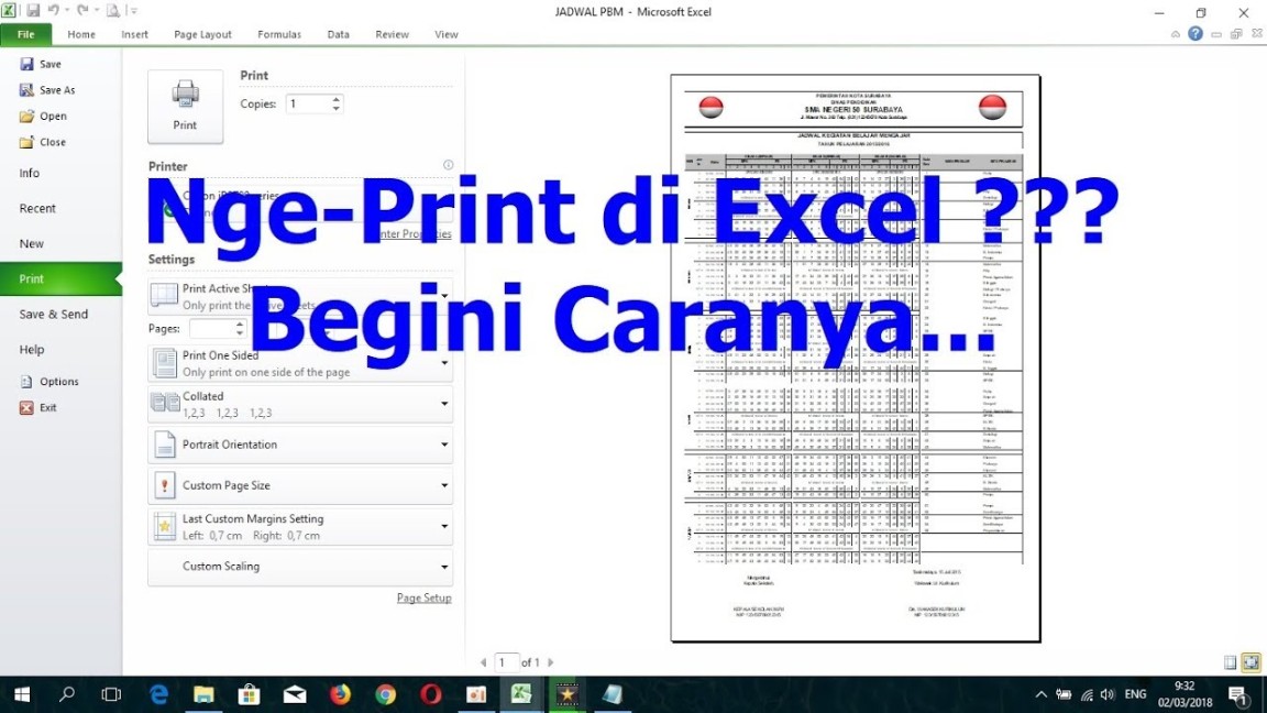 Cara Ngeprint di Excel